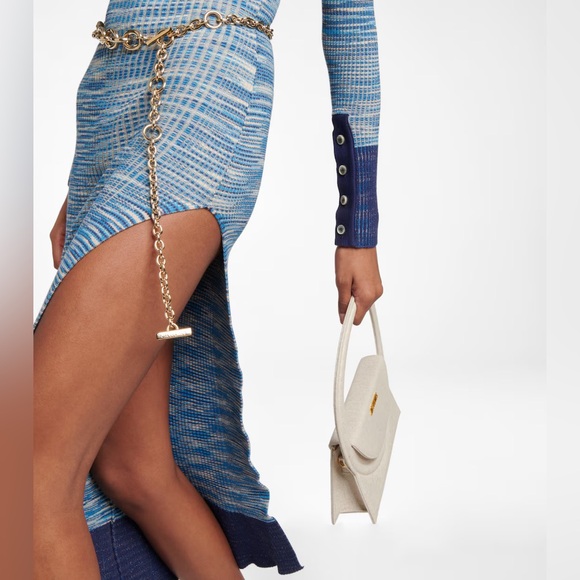 Jacquemus La Robe Zucca Striped Midi Dress in Multi-Blue Size 40 - Picture 5 of 5